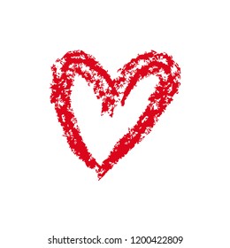 Vector Heart shape with brush painting