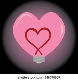 Vector of Heart shape bulb with the Hearth inside for background