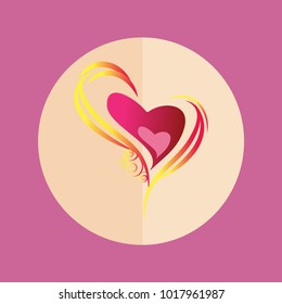 Vector Of Heart Shape. Decorative Love Symbols. Heart Vector Icon Isolated