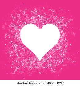 Vector Heart shape frame with brush painting vector illustration