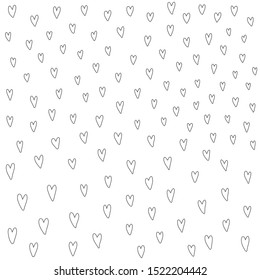 Vector Heart shape frame with brush painting isolated on white background - hand drawn design for Valentine's day web icon, symbol, sign, romantic wedding, love card