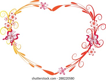 vector heart shape frame design 