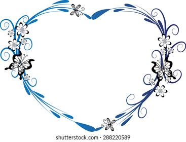 vector heart shape frame design 