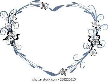 vector heart shape frame design 