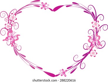 vector heart shape frame design 