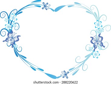 vector heart shape frame design 