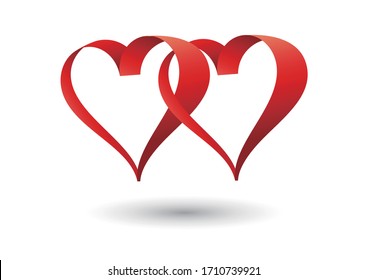 Vector Heart shape frame isolated on white background