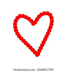 Vector Heart shape frame with linr circle  isolated on white background