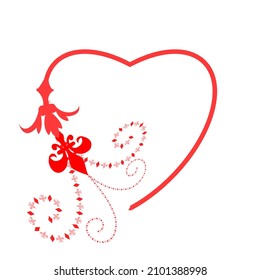 Marco de forma de corazón vectorial con cuadros aislados de fondo blanco. Icono de corazón para proyectos de diseño gráfico. Ilustración vectorial.