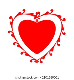 Marco de forma de corazón vectorial con cuadros aislados de fondo blanco. Icono de corazón para proyectos de diseño gráfico. Ilustración vectorial.