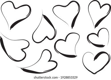 conjunto de diseño de arte de símbolo de forma de corazón vectorial