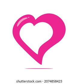 Vector Heart Shape Isolated On White Background