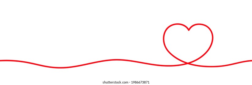 Vector Heart Shape Line Art Continuous Stock Vector (Royalty Free ...