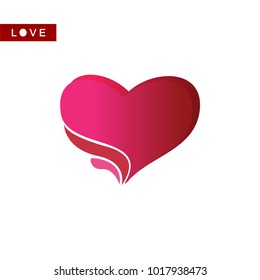 Vector Of Heart Shape. Love Symbols With White Background. Heart Vector Icon Isolated
