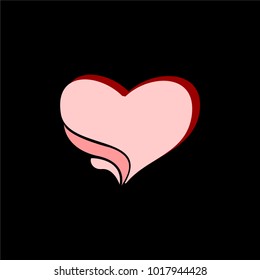 Vector Of Heart Shape. Love Symbols With White Background. Heart Vector Icon Isolated