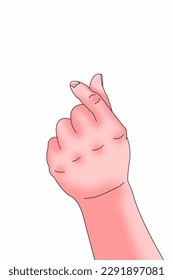 Vector of heart shape made by fingers, Heart background, Finger background.