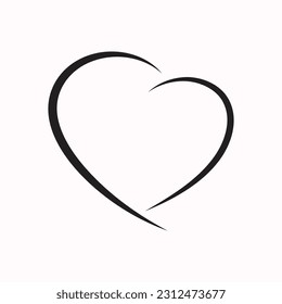 Vector Heart shape painting isolated