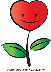 vector heart shape plant logo