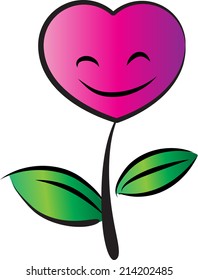 vector heart shape plant logo
