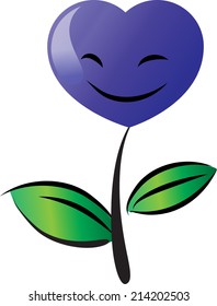 vector heart shape plant logo