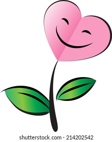 vector heart shape plant logo