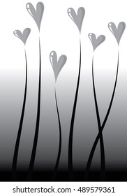 vector heart shape with plant wallpaper