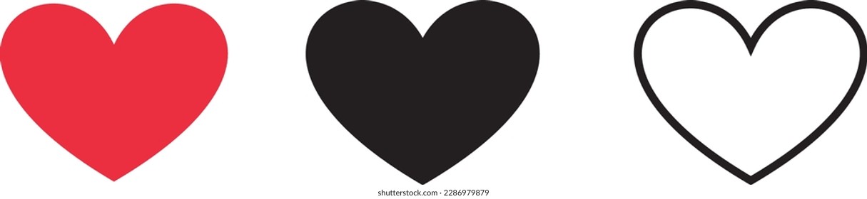 Diseño de símbolo de forma de corazón vector. imágenes de las tarjetas valentinas del corazón vectores de amor al corazón. símbolo de ilustración del amor diseñado. Vector rojo adorable.Pareja de gráficos románticos adoran el corazón por la moda