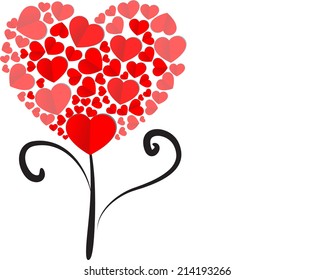 vector heart shape tree