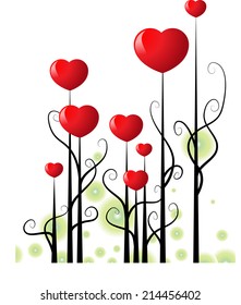 vector heart shape tree