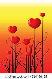 vector heart shape tree