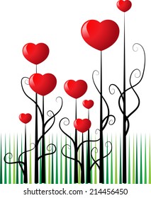 vector heart shape tree