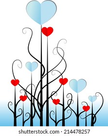 vector heart shape tree