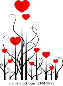 vector heart shape tree