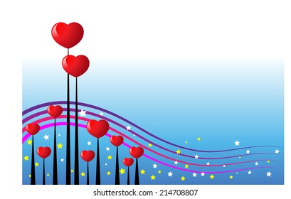 vector heart shape tree background