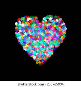 Vector heart shaped confetti falling down, heart confetti