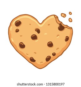 Vector of heart shaped cookie broken on white background