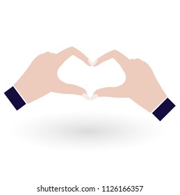 Vector heart shaped hand gesture