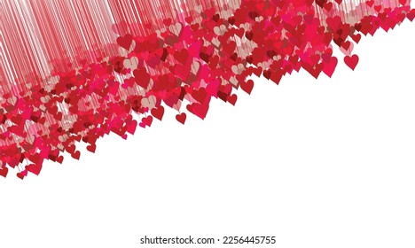 Vector heart shaped paper rope on white background