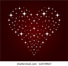 vector heart shaped the stars - Separate layers for easy editing