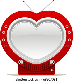 vector heart shaped tv - Separate layers for easy editing