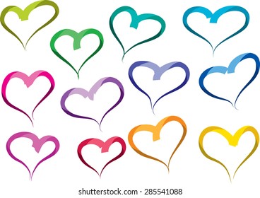 vector heart shapes