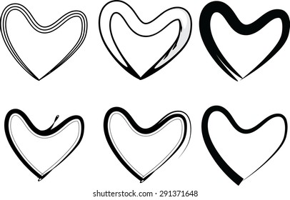  vector heart shapes