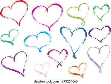 vector heart shapes