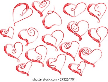 vector heart shapes