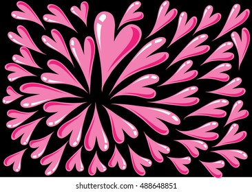 vector heart shapes