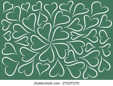 vector heart shapes with black background