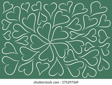 vector heart shapes with black background