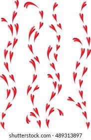 vector heart shapes Calligraphic decorative elements with lines