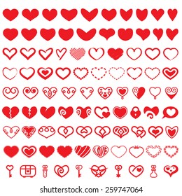 Vector Heart Shapes set