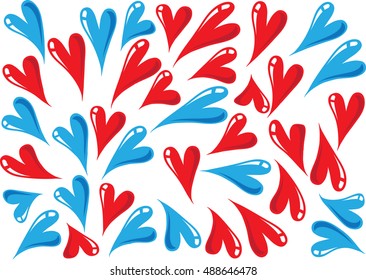 vector heart shapes set